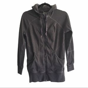 90 Degree by Reflex Front Zip Hooded Long Sleeve Sweatshirt Jacket Grey S